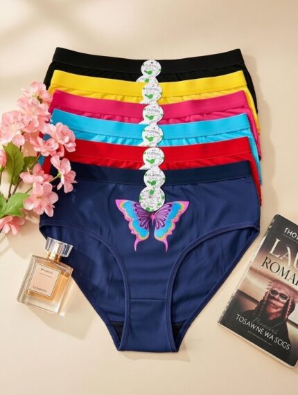 شورت عمده نخی رنگی طرح پروانه FLORIPA – پک رنگارنگ زنانه