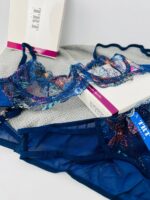 ست لباس زیر توری آبی نئونی TRT – مدل Double Beautiful فانتزی - تصویر 2