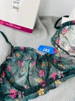 ست لباس زیر توری سبز زمردی TRT – مدل گل‌دار زمرد - تصویر 7