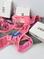 ست اسپنتا TRT – توری صورتی با گل‌دوزی هنری از اساطیر - تصویر 12