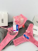 ست اسپنتا TRT – توری صورتی با گل‌دوزی هنری از اساطیر - تصویر 10