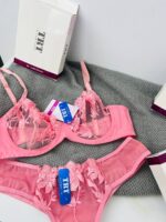 ست اسپنتا TRT – توری صورتی با گل‌دوزی هنری از اساطیر - تصویر 7