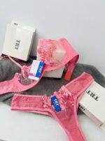 ست اسپنتا TRT – توری صورتی با گل‌دوزی هنری از اساطیر - تصویر 6