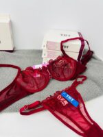 ست لباس زیر تور قرمز عمده