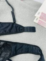 ست لباس زیر توری مشکی فنردار TRT مدل گلبرگ ایتالیایی - تصویر 6